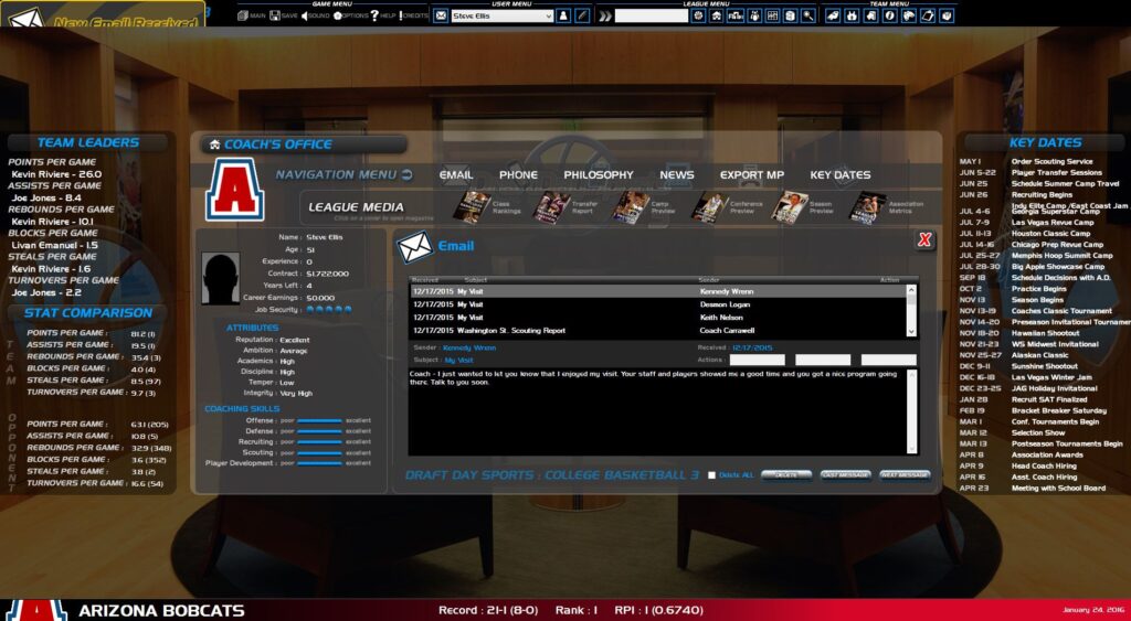 Draft Day Sports College Basketball 3 Steam Key GLOBAL – Galeriebild 1