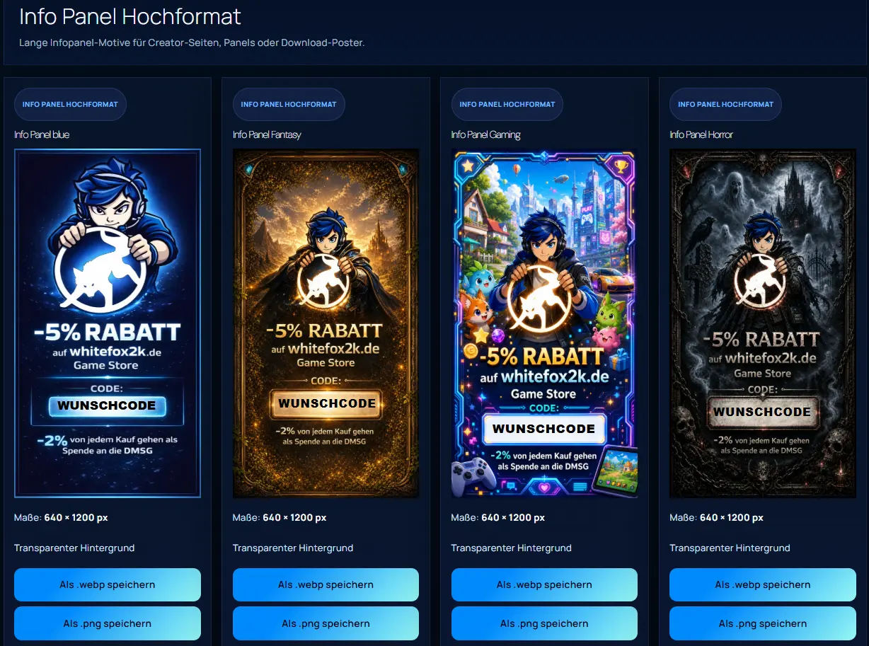 Vorschau der Whitefox2k Creator Assets