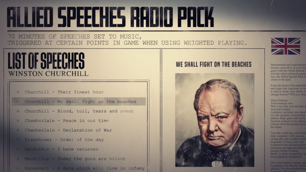 Hearts of Iron IV: Allied Speeches Music Pack (PC) – Steam Key – ROW – Galeriebild 1
